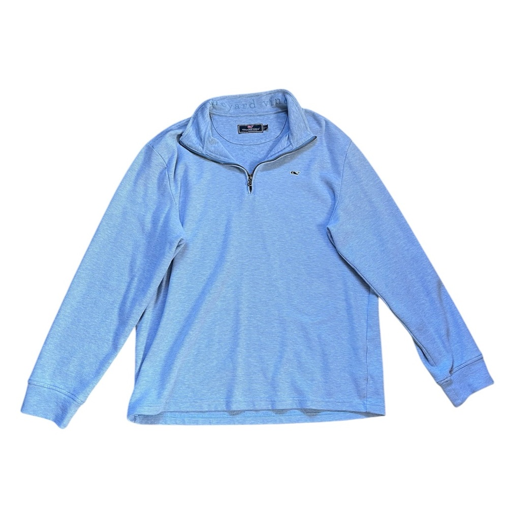 Vineyard Vines Men's Blue Quarter-Zip Sweater